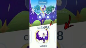 1.1 Hp LvL 50 Lunala vs Grunt in Pokemon GO.